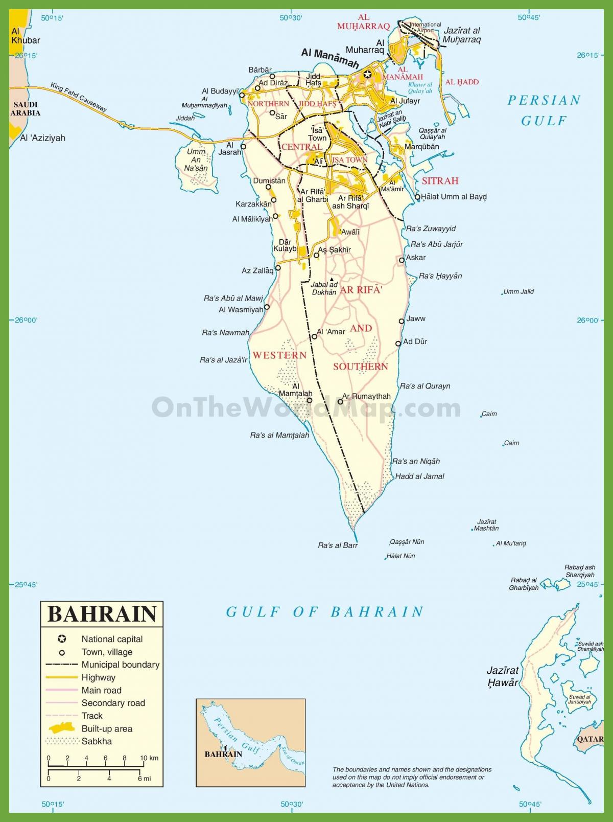 Karta grada Bahreina 