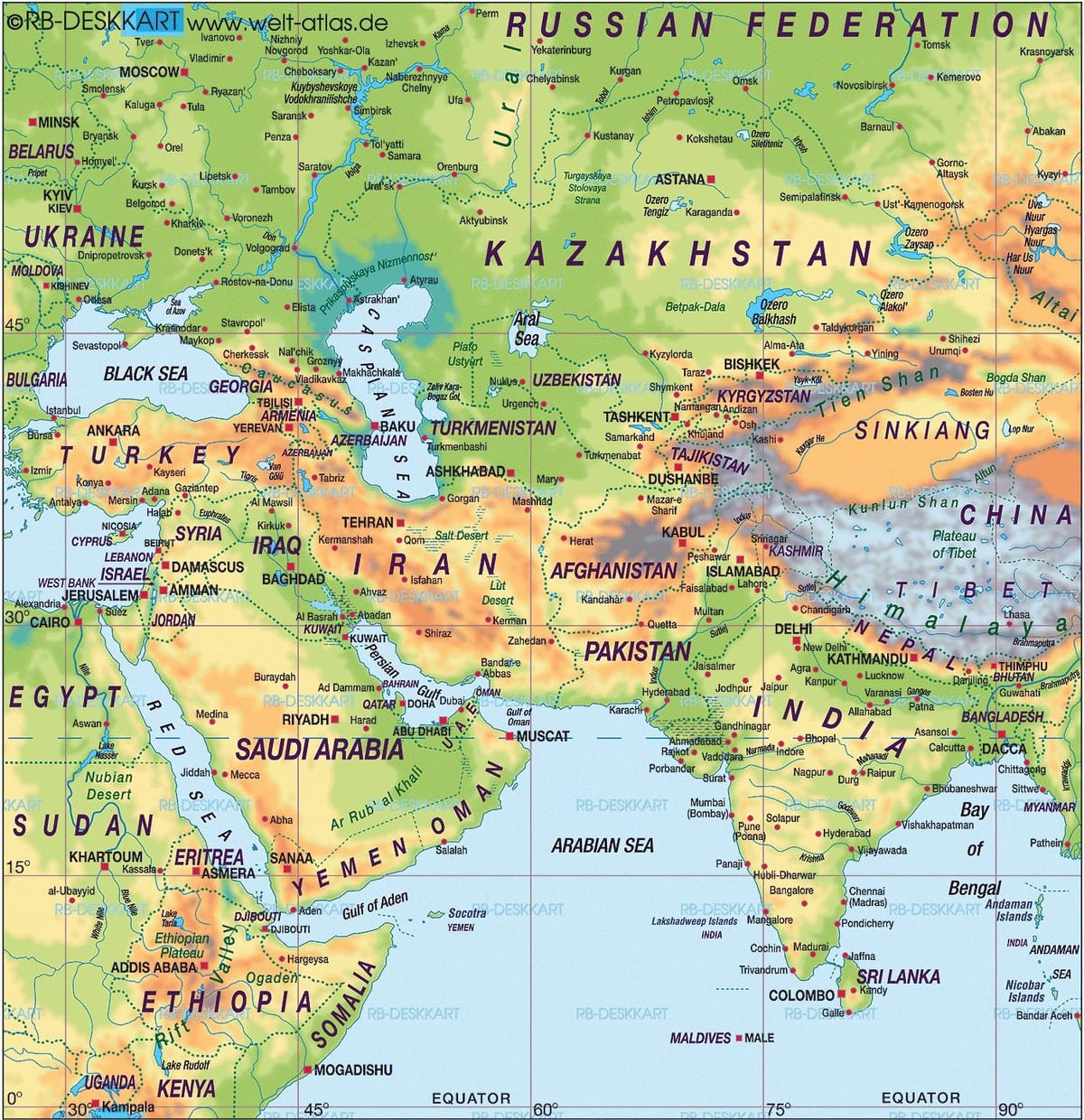 karta Bahrein karta svijeta atlas